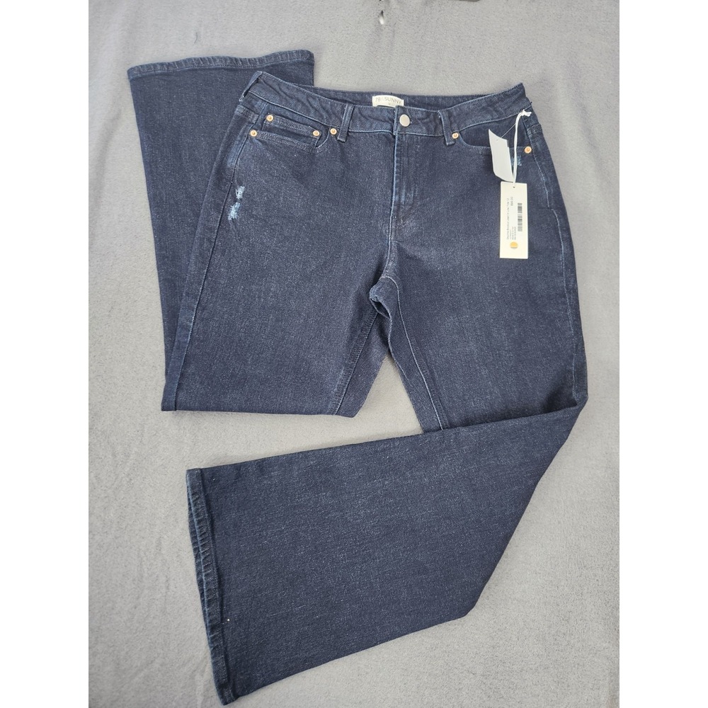 78 & Sunny Womens Skyline Bootcut Flare Wide-Leg Denim Jeans Dark Wash Sz 12 NWT